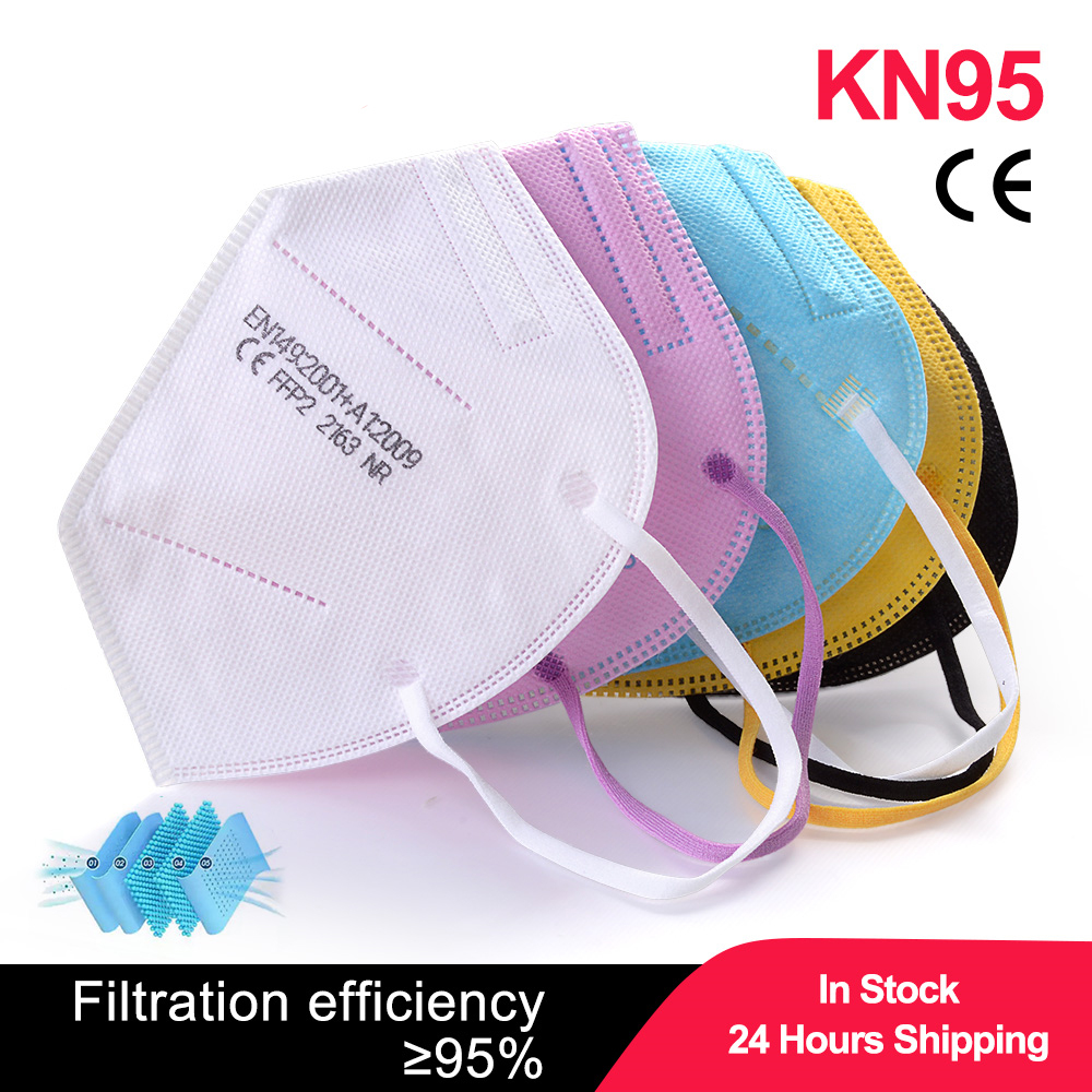 Disposable Surgical Mask - 100pcs Kids Mascarillas FPP2 Black KN95